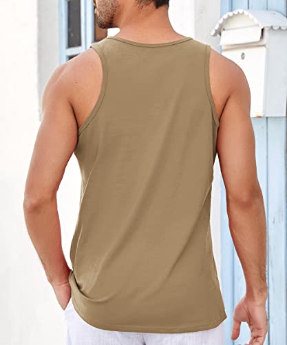 Image of Runcati Mens Workout Tank Tops Gym Sleeveless Shirts Palm Tree Vintage Style T-Shirt