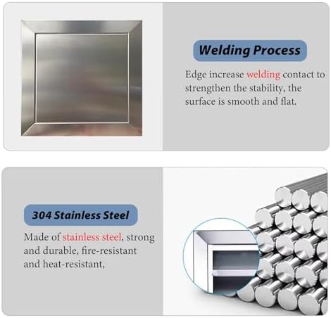 Stainless Steel 304 Outdoor BBQ Access Door, Plumbing & Electrical Inspection Hatch, Laundry Chute Door - Durable Kitchen Access Panel (24x20in / 60x50cm)