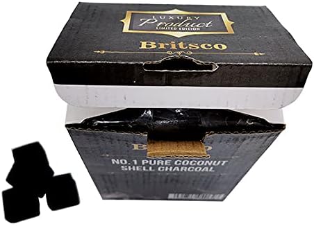 Halab Al Shahba Shisha Charcoal Coal Premium Shisha Coconut Charcoal 100% Natural Coconut Barbeque Charcoal Barbeque Coal Long Lasting Hookah Charcoal | BBQ Coal For A Family Outdoor Session.