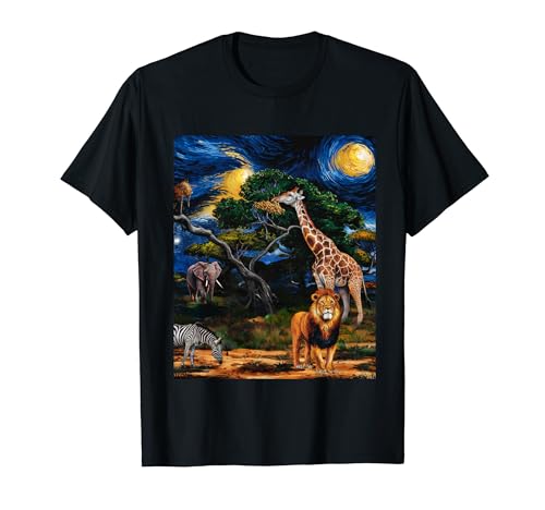 Safari Night: Starry Zoo Adventure Animal Lover Camiseta
