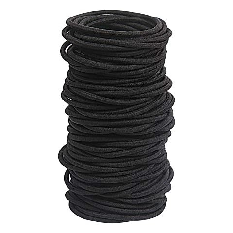 GOSICUKA 120 pcs Black Hair Elastic for Thick and Curly No Metal Hair Ties Value Pack (3mm) Cover