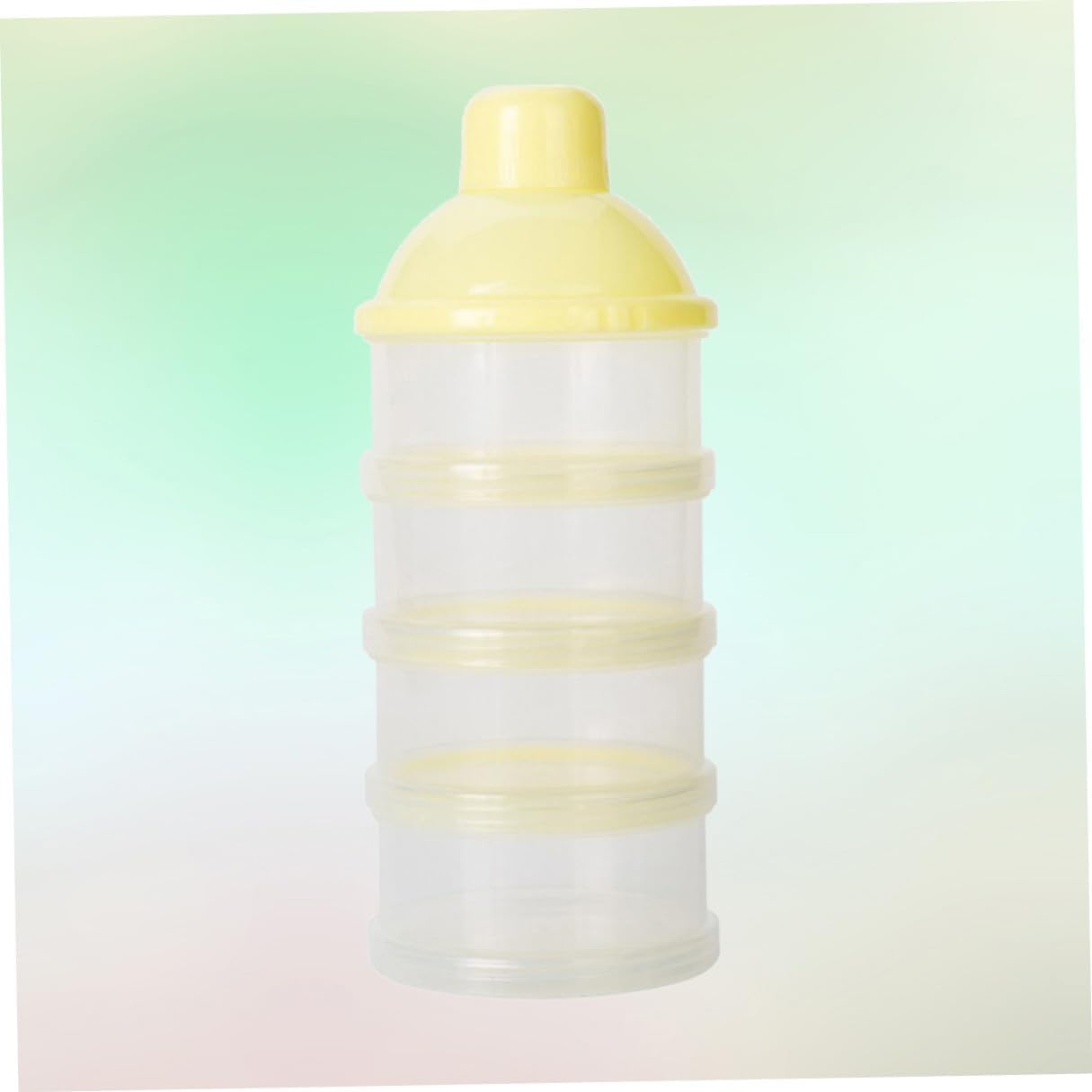 Portable Formula Dispenser Detachable Milk Powder Container with Stackable Compartments Food-grade PP Material Non-spill Snack Storage Box for Travel and Outdoor Feeding Yellow