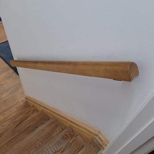 Wooden Stair Safety Rail, Wall-Mounted Indoor/Outdoor Guard for Elderly & Children, 3ft Bar Loft Kindergarten Corridor Protection