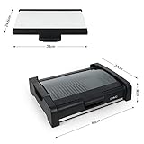 OZAVO BBQ Tischgrill mit Glasdeckel, Elektrogrill, Barbecue elektrisch Grillfläsche, Grillpaltte 1650Watt, verstellbarer Thermostat - 3