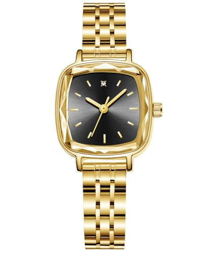 CIVO Relojes Pulsera Elegante Mujer: Minimalista Cuadrado Impermeable Pequeño Reloj - Acero Inoxidable Dorado Analógico Cuarzo CIVO Relojes Pulsera Elegante Mujer: Minimalista Cuadrado Impermeable Pequeño Reloj - Acero Inoxidable Dorado Analógico Cuarzo