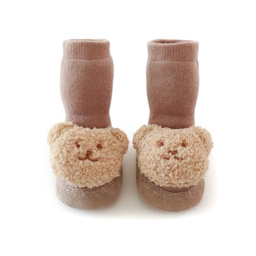 Cartoon Bear Baby Socks for 0-2Y Toddler Warm Floor Socks Boy Girl Unisex Socks Rubber Soles FirstWalker