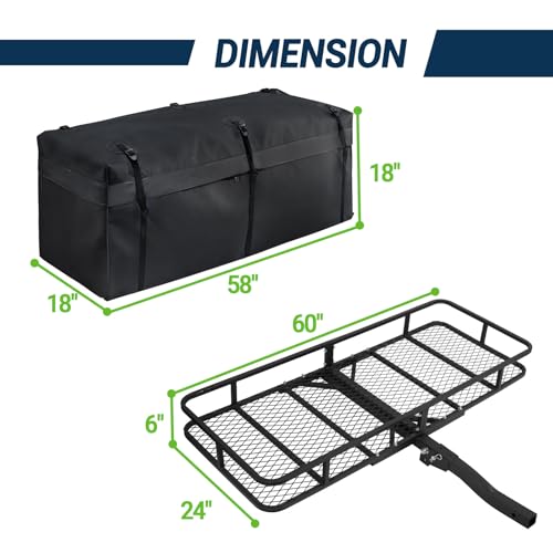 Season Guard 60"x24"x6" Foldable Hitch Cargo Carrier with Waterproof Bag by Season Guard - Image 7