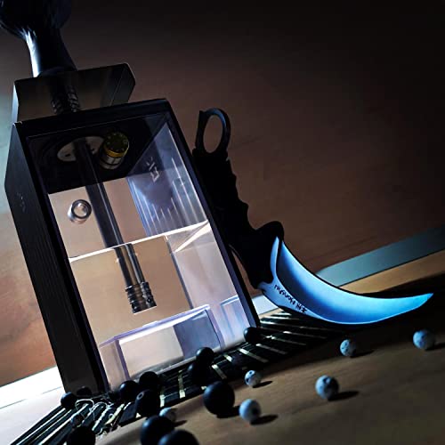 Shisha Set Komplett mit Allem - Kitosun Neno-Mobile tragbare Reise-Shisha beinhaltet Smokebox, Phunnel Kopf Mundstück Aschenbecher LED-Licht und Zangen 2 Schlauch Anschluss Wasserpfeife (Aluminium)