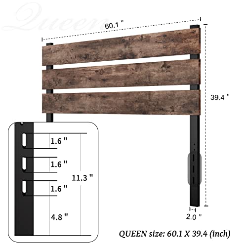 Keureedg Headboard Only Wooden Headboard With Metal Slats, Stable Structure And Easy To Assemble, Twin Xl/Queen/King (Queen) #TOP2