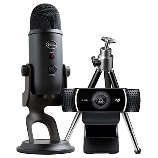 Logitech Pack Streamer Pro avec Microphone USB Blue Yeti et caméra Web HD Logitech C922 Pro - Noir