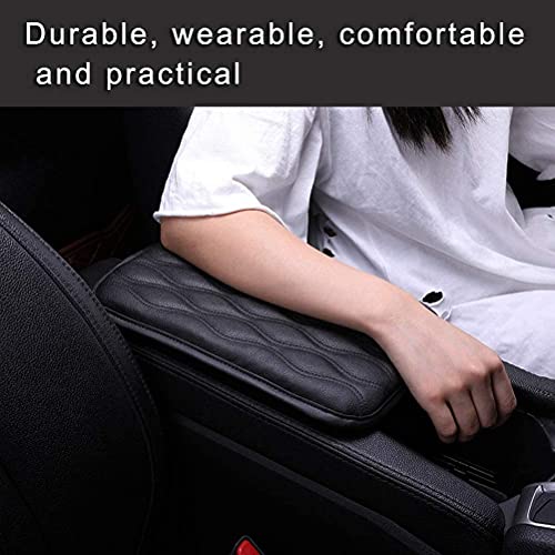 Xakava Leather Car Armrest Box Pad（Universal Style）| Auto Center Console Cover Pad Universal Fit For Suv/Truck Waterproof Car Armrest Seat Box Cover, Relieves Driving Fatigue, Improves Refine (Black) #TOP2