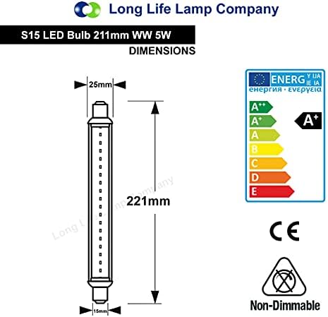 S15 SMD LED Fluorescent Tube Striplight Replacement 221mm LED Striplight Lamp Warm White