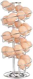 Toplife Spiral Design Stainless Steel Egg Skelter Dispenser Rack,Storage Display Rack Silver