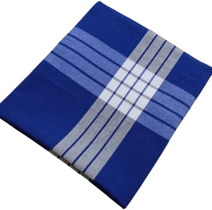 Ten Tex Cotton Feel Four Side Border Hospital Furnishing Bed Sheet (60 x 90 Inch, Blue)