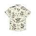 Men's Hawaiian Shirt Funny Retro Cowboy Raccoon Guitar Dinosaur Print Summer Beach Casual Short Sleeve Button Down Shirts Yellow