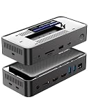 【Expansión de Triple Pantalla 4K】Este USB-C Dock extiende o duplica su pantalla en hasta tres monitores con doble HDMI 4K@30Hz y un DisplayPort 4K@60Hz (DP1.4 + DSC), ideal para multitarea, presentaciones y contenido multimedia. *Windows admite hasta tres pantallas (incluida la integrada); macOS admite una pantalla externa.