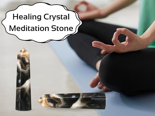 Image of Crystal Heaven Certified Black Onyx Crystal Tower Obelisk Point For Chakra, Healing And Balancing - Aaa Grade Original Certified Gemstone Agate For Reiki Meditation Yoga Spiritual (2-3 Inches)