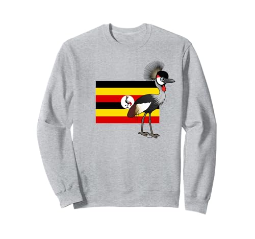 Uganda National Bird Grey Crowned-Crane Cute Cartoon Design Sweatshirt
