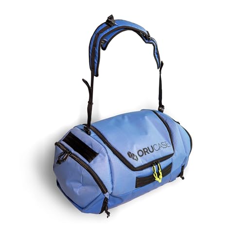 Orucase Janus Duffel 40L – Convertible Duffel Backpack for Cyclists | Removable Storage Pods, Ventilated Gear Pockets, Recycled Water-Resistant Materials, Smart Organization, Travel Bag - Glaucous