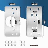 Shinfly Edelstahl Scharnier Reparaturplatte 9x4,7 cm, Scharnier Reparaturplatte mit 4 Stück und 24 Schrauben, Zur Reparatur Scharniere für Schranktüren, Kleiderschrank und Möbel – Ansicht 3