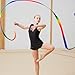 6 Pack Rainbow Ribbon Dance Sticks for Kids - 78.7 Inch Rhythmic Gymnastics Ribbons with Non-Slip Handles