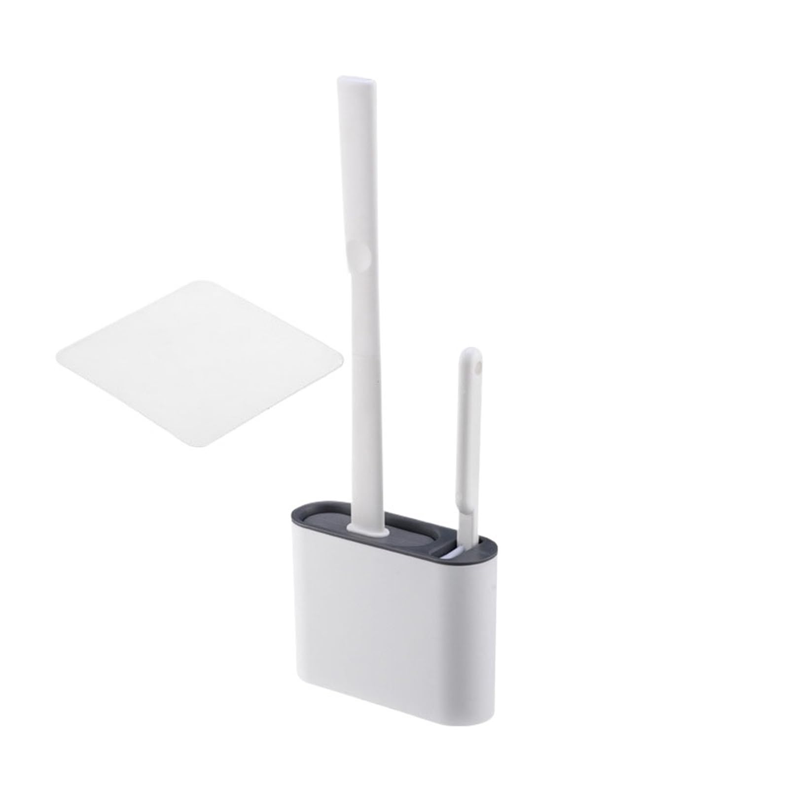 Wall Hanging Silicone Toilet Brush With Holder(Style1 dark grey)