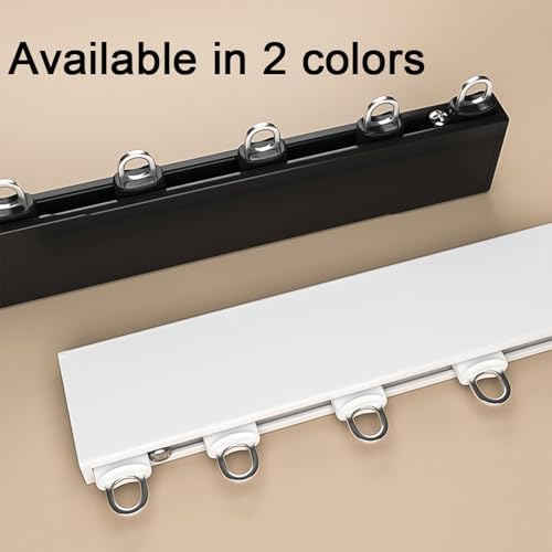 Black Ceiling Track Room Divider with Silent Rollers - 15.9FT Wall-Mounted Curtain Rod for Living Room, Bedroom, Bathroom - Perfect for Privacy in Open Spaces & Stylish Decor