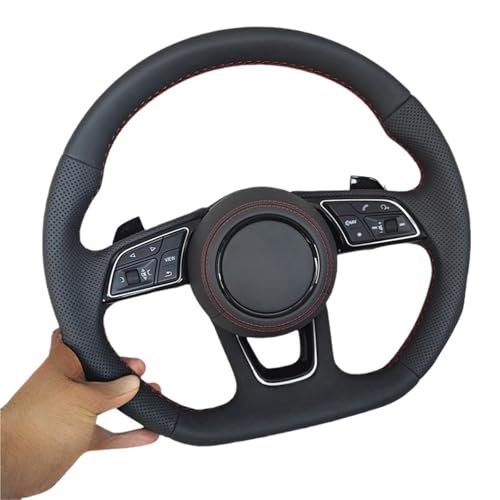 Customized Genuine Leather Car Steering Wheel For Audi A1 8X A2 A3 Q3 Q5 Q2 A4 A5 A6 Accessories(With paddle 1)