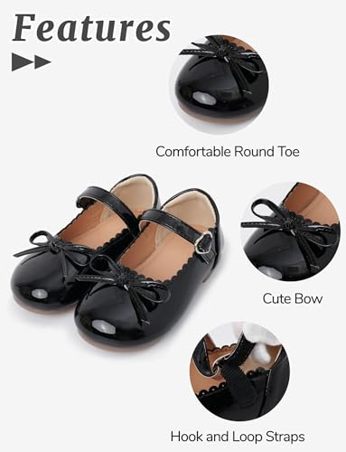 Happy Cherry Mary Jane Dress Shoes Toddler Little Girl Ballet Flats School Uniform Shoes for Wedding Party2