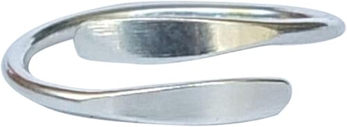 Miniatura 3 de Creations - Anillo de plata de ley 925 hecho a mano, anillo de dedo del pie ajustable, fino clásico delicado dedo abierto, anillos de meñique