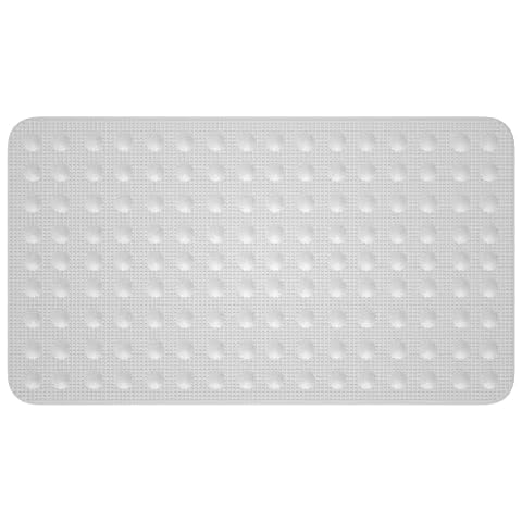 Shower Mat Non Slip Rubber Bath Mat for Inside The Tub, Bathmats for Bathtub, 100% Natural Rubber no Chemical Smells, with Suction Cups, Machine Washable, 28 X 16 inches, White Cover