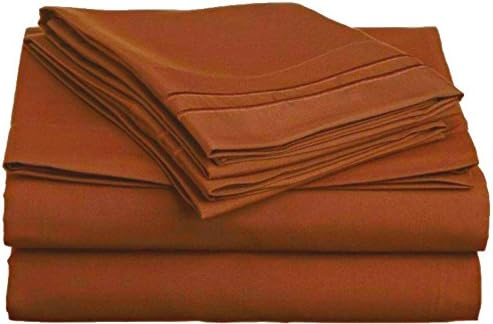 Split King Sheets, Color: Terra Cotta (Burnt Orange), 1800 Thread Count Egyptian Bed Sheets, 18" Deep Pocket. Reg. $129.95 39.95.