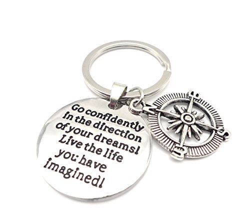 Blerameng ''Go confidently in the direction of your dreams. Live the life you have imagined'' key ring Inspirational Keychain