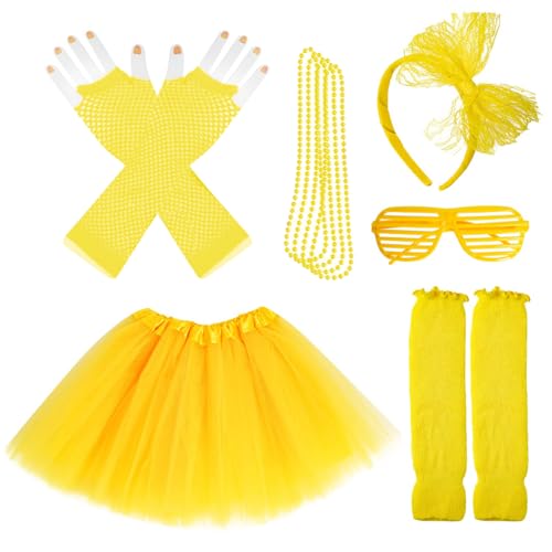 Miayon Yellow 1980s Costume Accessories
