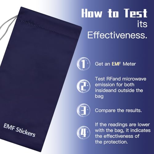Faraday Bags EMF Shield Sleeve Blocker Protection for Cell Phone Smartphone Pouch Signal Blocking Case for 5G RFID in Pocket Drawstring Closure(Blue, 2 Pcs) ZcarpetH