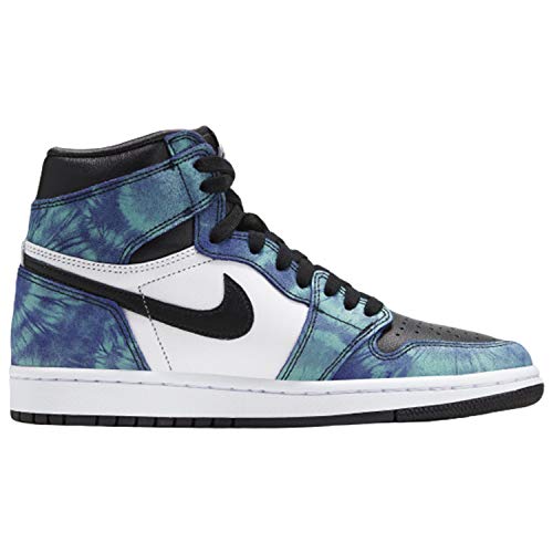 Jordan Air 1 High WMNS CD0461 100 Batikschuh f&uuml;r Damen, Gr&ouml;&szlig;e 44, Wei&szlig;/Schwarz/Aurora-Gr&uuml;n, 43 EU