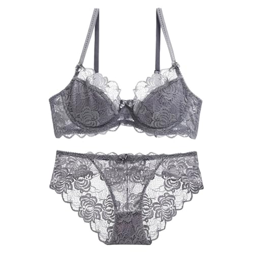 Soutien-gorge sexy en dentelle surdimensionné gris haut de gamme