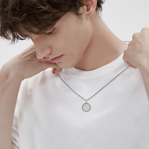 PDTJMTG Celtic Necklace for men Sterling Silver Pendant with Stainless Steel Chain Celtic Knot Necklace for Men Women (B) — photo 4