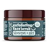 Non Irritating Facial Scrub Exfoliator for Sensitive and Oily Skin - Unscented Face Scrub Exfoliator - Safe for Acne Prone Skin - Gentle, Non Comedogenic, pH Balanced, 3.52 oz by Ouiloe