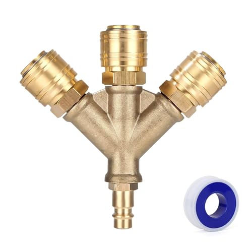 RéPartiteur d'Air Comprimé à 3 Voies avec 3 Raccords, NW 7.2 1/4 AG Tuyau d'Air, Raccord Rapide, Distributeur d'Air Comprimé, Distributeur d'Air Comprimé...