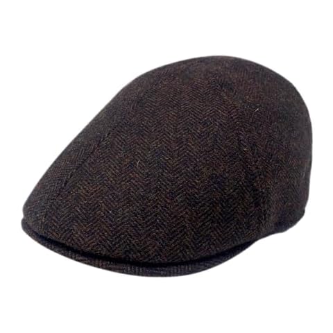 Bellmora Philly Jeff Cap - The Scully Peaky Duckbill Cap – 6 Panel Wool Hat (Brown, X-Large) Cover