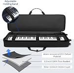 BOSSTIN 88 Case clavier avec roues, dimension intérieure: 53.5"x 15"x 7", Étanche à l'eau Rolling Gig Bag Clavier Piano Case pour 88 Clé pour piano (bleu)