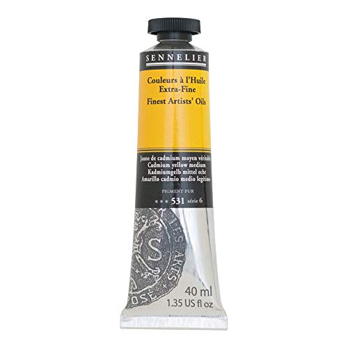 SENNELIER Artists' Extra Fine Oil, 40 ml Tube, Series 6, Cadmium Yellow Medium, (10-130411-531)