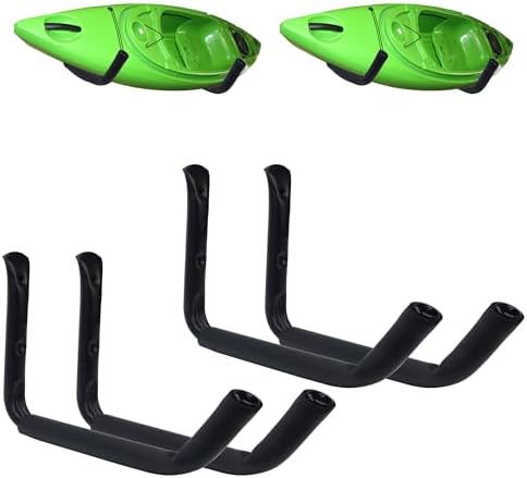 4 Pack Kayak Wall Mount Rack, Heavy Duty 120 LBS Garage Storage H...