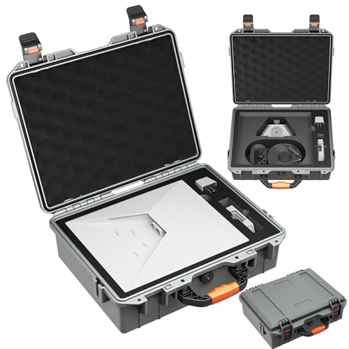 Starlink Mini Case Hard Shell Travel Bag Grey,Waterproof Shockproof Protective Storage Box for Starlink Mini Accessories,Durable Portable Hard Case for Outdoor Camping and Hiking