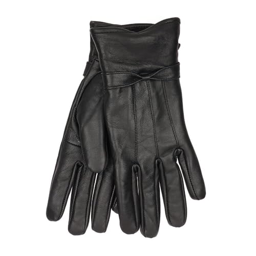 Image of A2Z Ladies Leather Gloves Sheepskin Winter Warm Gloves Women Luxurious Leather - Gloves LG1035 Black M/L