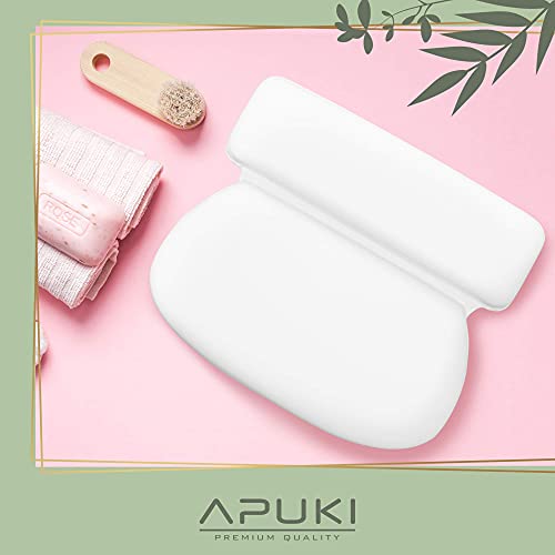 APUKI® Badewannenkissen für Badewanne | Badekissen mit pflegeleichtem Obermaterial | Nackenkissen Badewanne | Antibakterielles Kissen f. Nacken & Rücken | Badekissen für Badewanne | Wannenkissen - Image 4