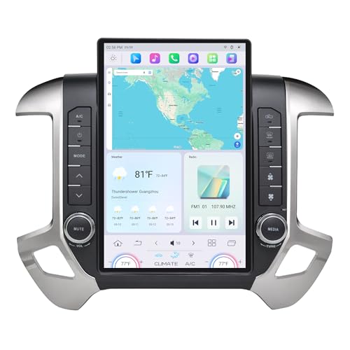 Cidava 13 Inch Qualcomm Android 11 Car Radio for Chevy Silverado and GMC Sierra 2014-2018, T-Style Car Stereo Head Unit Replacement with Wireless CarPlay/Android Auto, Fast Boot, Upgraded, 8+128GB