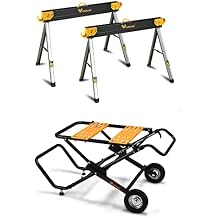 WORKESS Portable Table Saw Stand Saw Horses 2 Pack Folding