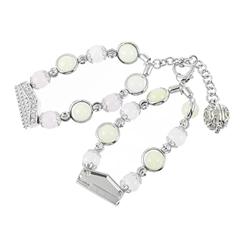Correa de reloj luminosa con ágata brillante y abalorios de joyería navideña